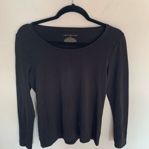 Ann Taylor Classic Black Long Sleeve Top